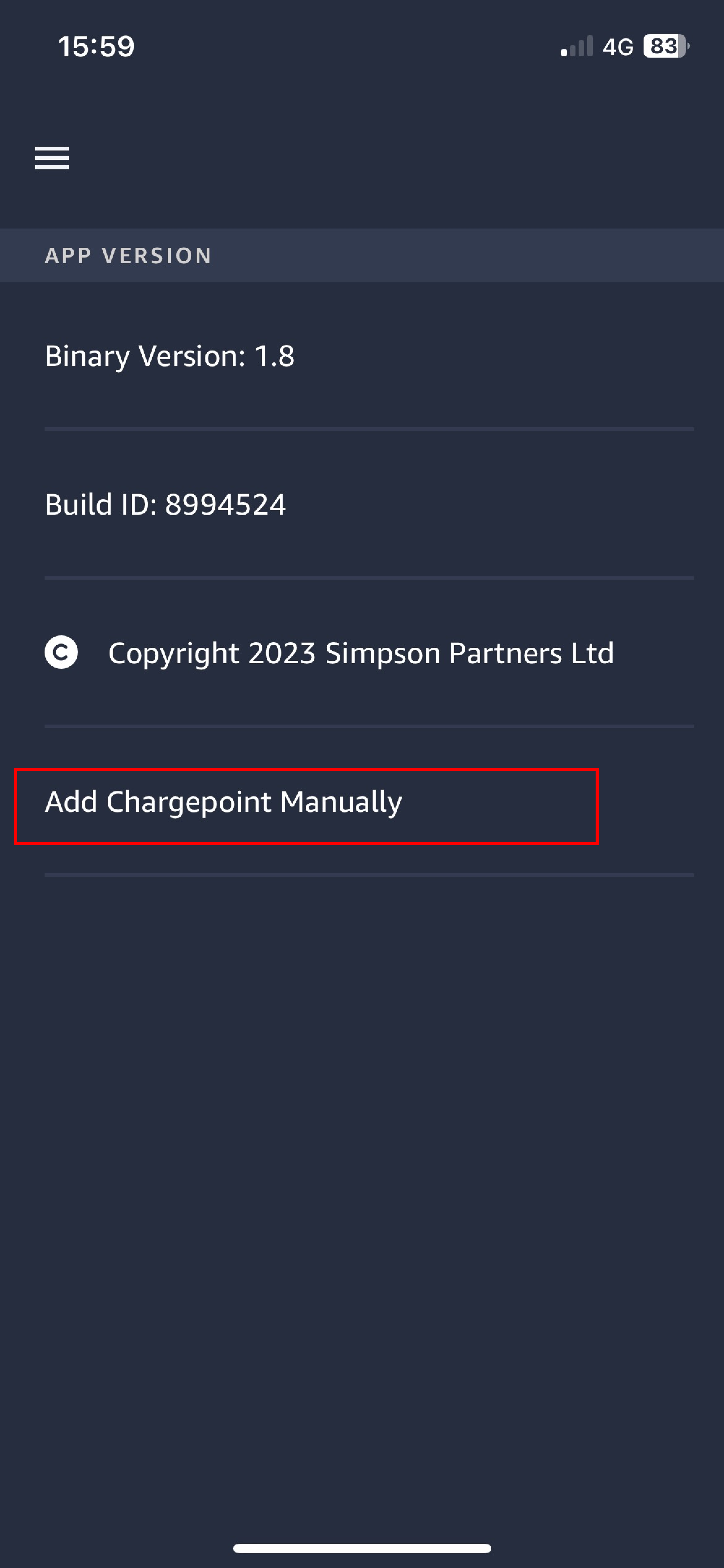 Add chargepoint manually
